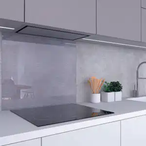 Zástěna za varnou desku broušený nikl sklo 60x70cm