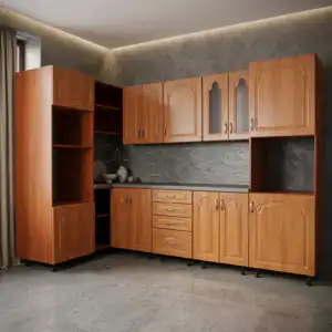 Kuchyňská linka 120 x 260 cm barva olše zlatá výprodej