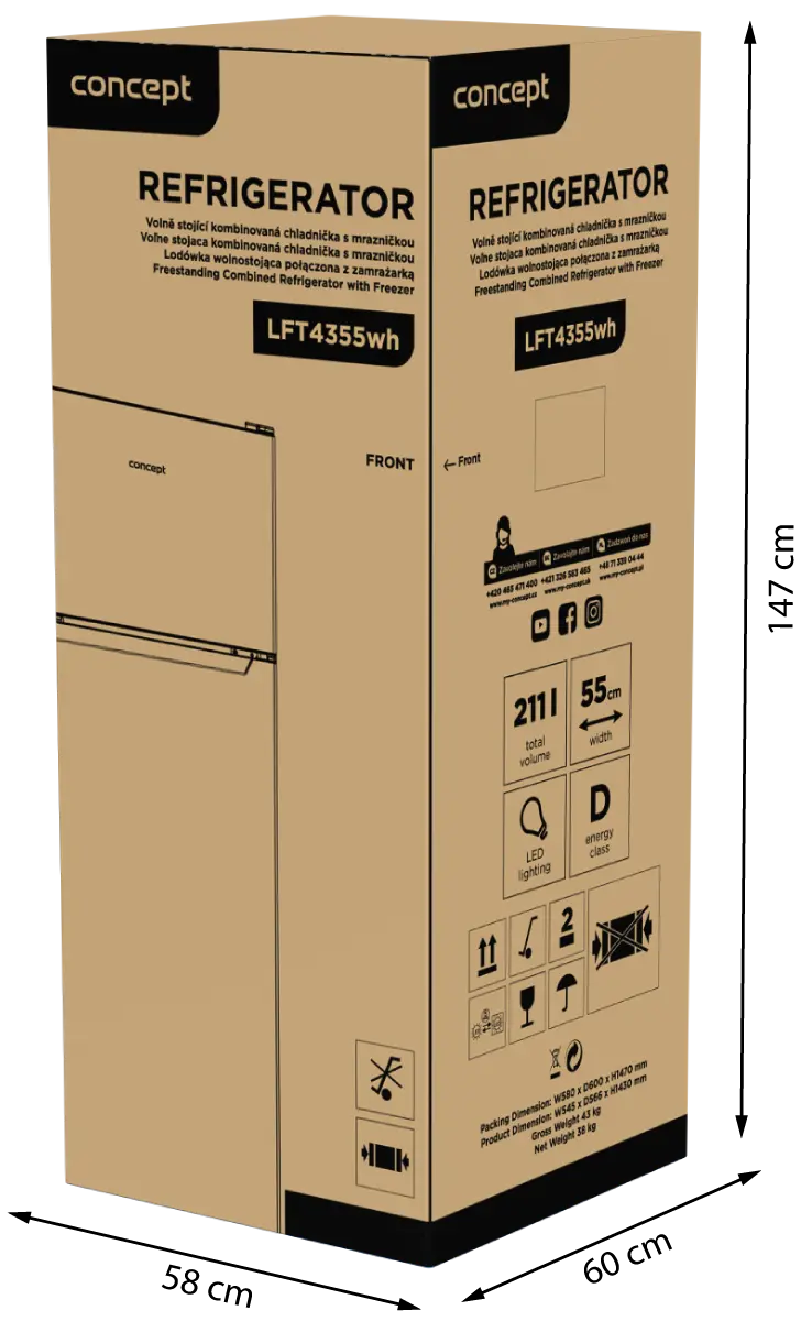 Lednice s mrazákem LFT4355wh - Obrázek 15
