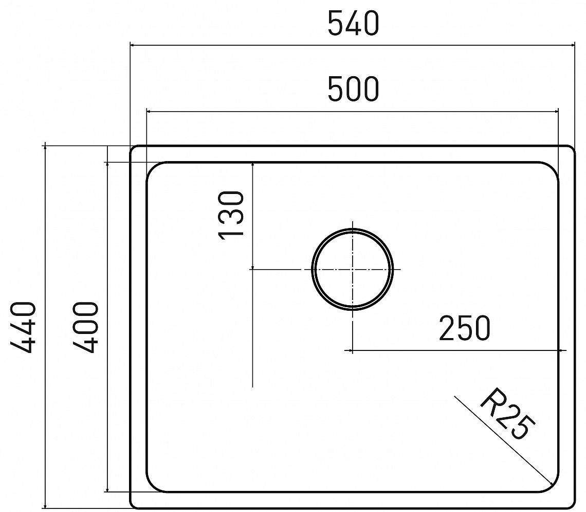 Sinks BLOCK 540 V 1mm kartáčovaný - Obrázek 3