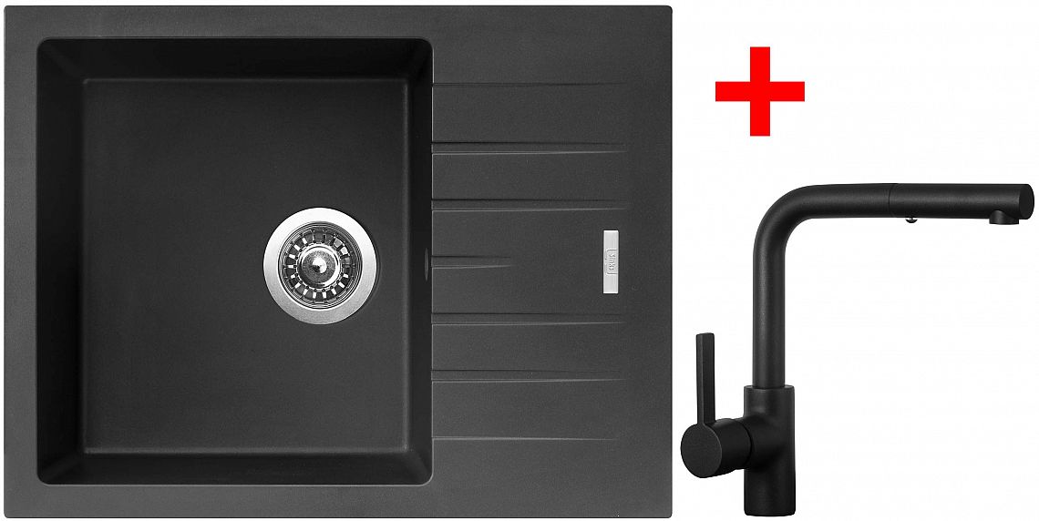 Sinks PERFECTO 650 Pureblack + ENIGMA S Černá matná