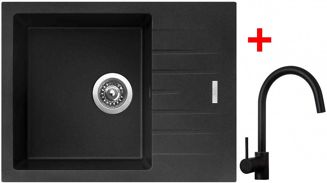 Sinks PERFECTO 650 Metalblack + Vitalia černá matná