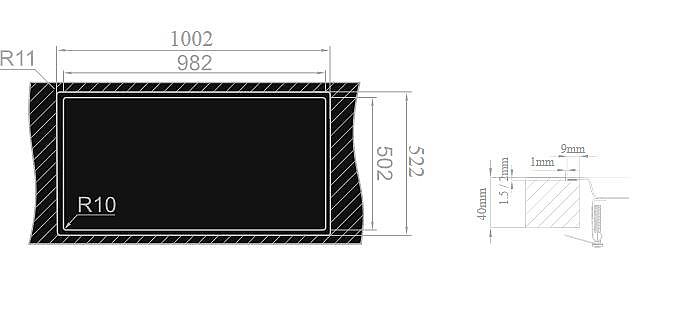 Sinks XERON 1000.1 pravý 1,2mm - Obrázek 3