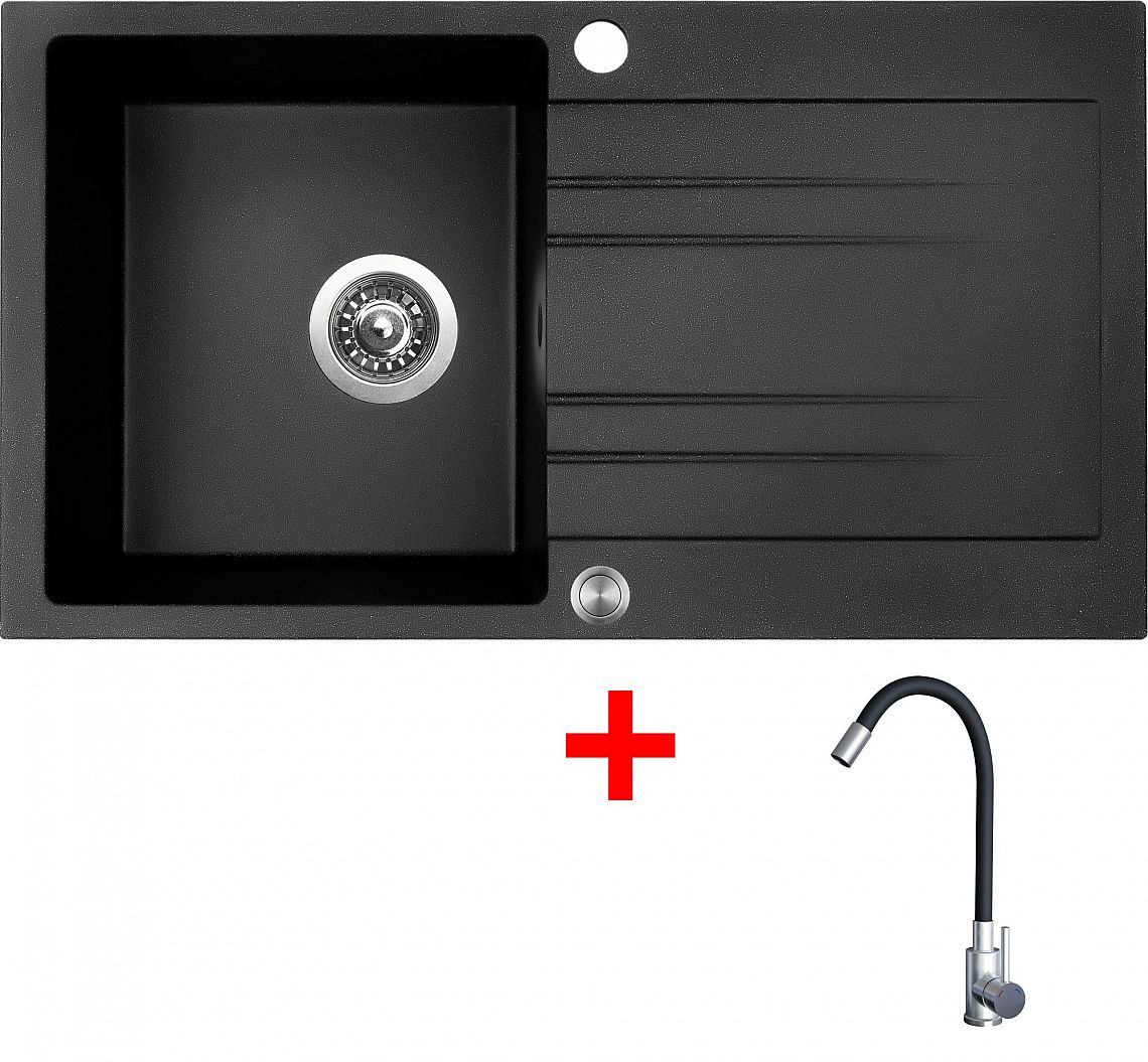 Sinks RAPID 780 XC Granblack + Elasta nerez/černá