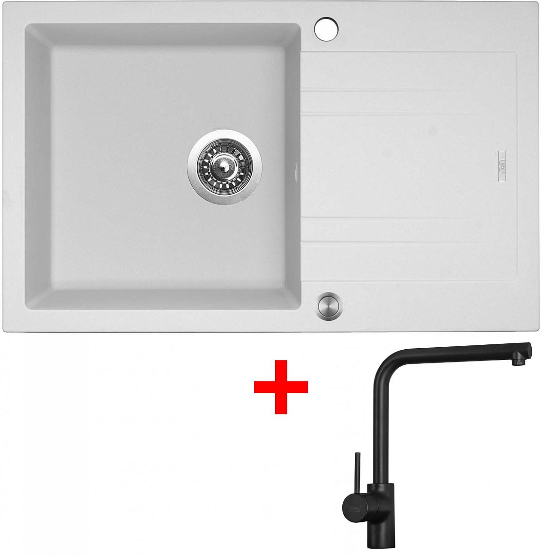 Sinks LINEA 780 XC Milk + Elka černá matná