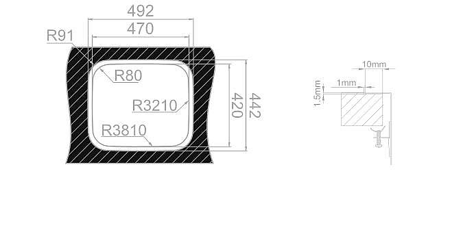Sinks LAGUNA 490 V 0,8mm trojmontáž leštěný - Obrázek 4