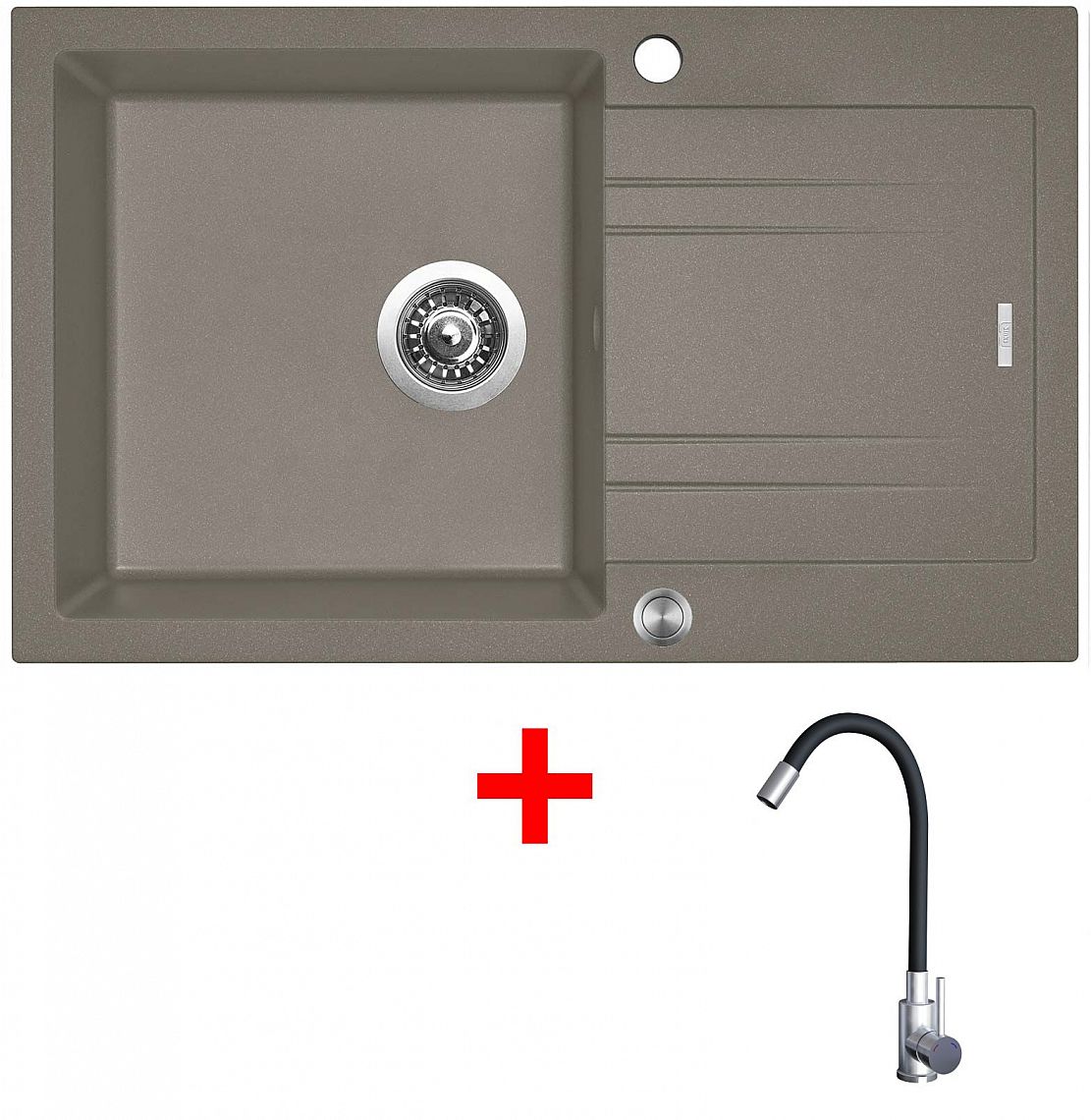 Sinks LINEA 780 XC Truffle + Elasta nerez/černá