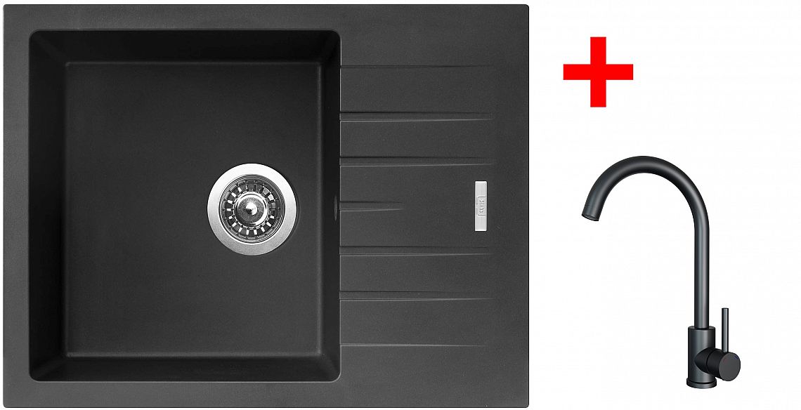 Sinks PERFECTO 650 Pureblack + ARCO černá matná