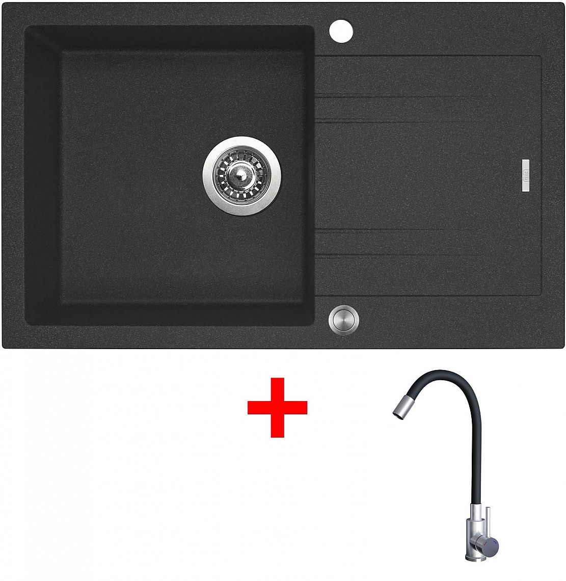 Sinks LINEA 780 XC Granblack + Elasta nerez/černá