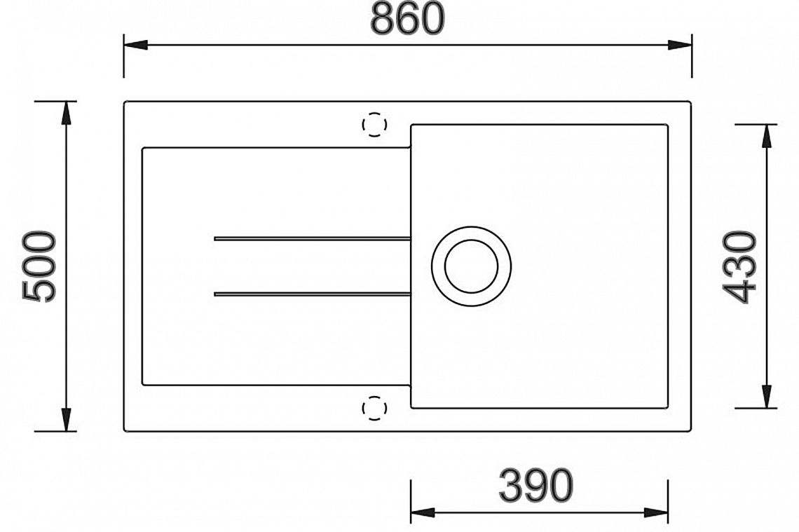 Sinks AMANDA 860 Nanogrey - Obrázek 2