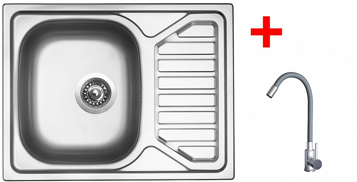 Sinks OKIO 650 + ELASTA nerez/šedá