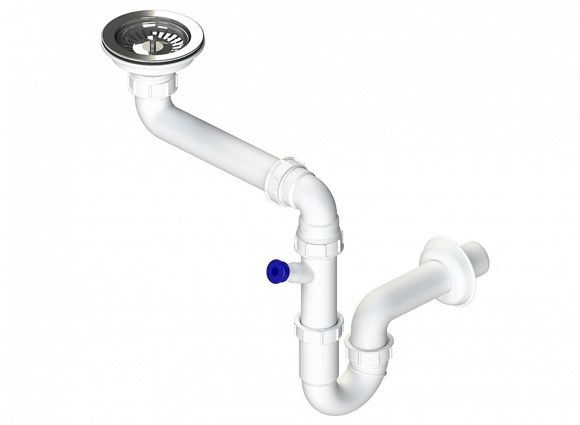 Sinks sifon 3 ½" pro nerez. dřezy (bez přepadu) s úsporou místa