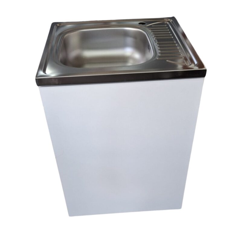 Bílá dřezová kuchyňská skříňka 60 cm s dřezem