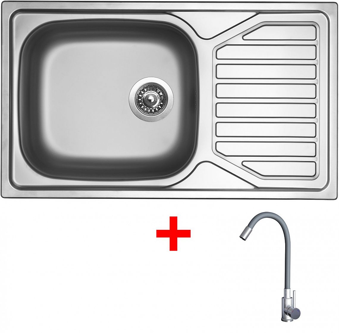Sinks OKIO 860 XXL + ELASTA nerez/šedá