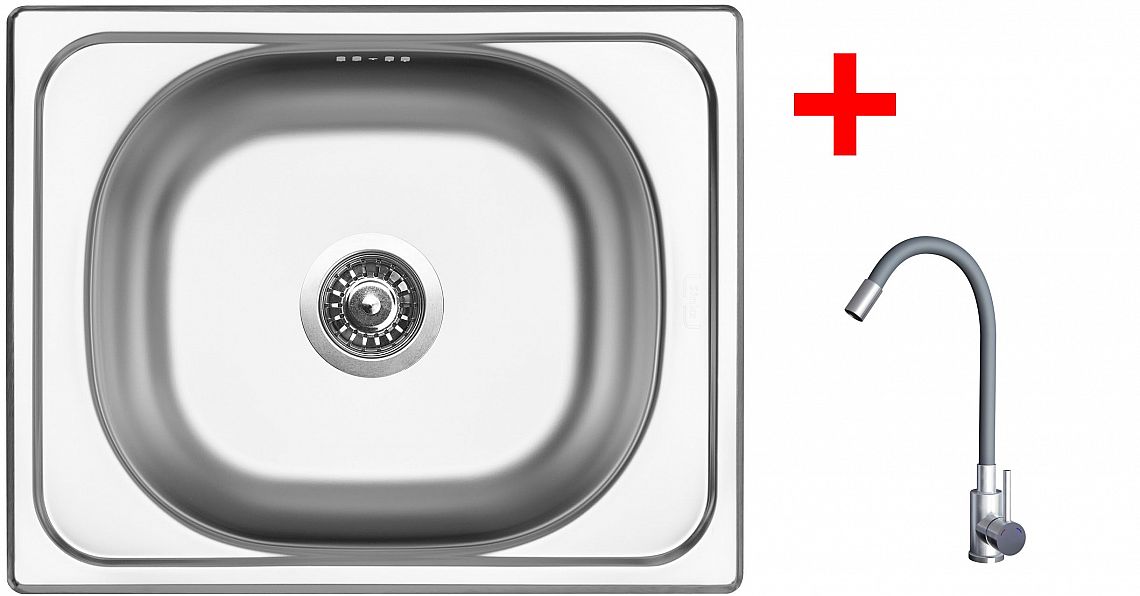 Sinks CLASSIC 500 + ELASTA nerez/šedá