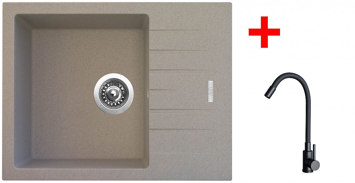 Sinks PERFECTO 650 Avena + ELASTA černá matná