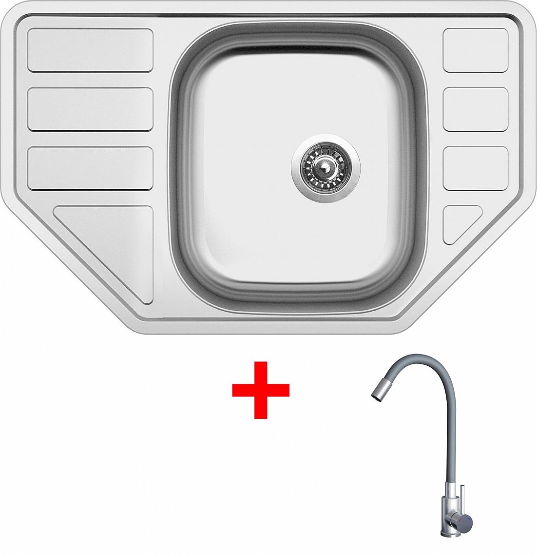 Sinks CORNO 770 + ELASTA nerez/šedá