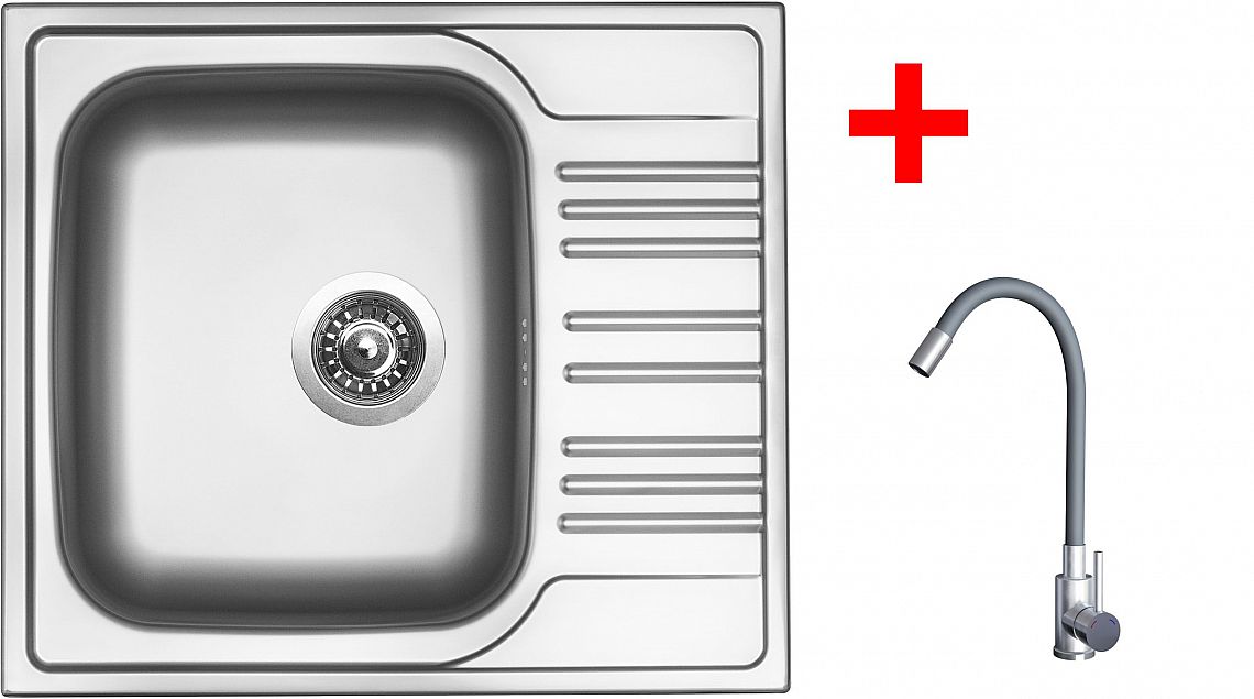 Sinks STAR 580 + ELASTA nerez/šedá