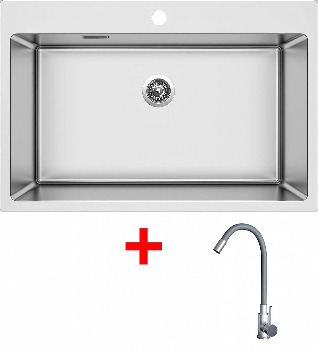 Sinks BLOCKER 760 + ELASTA nerez/šedá