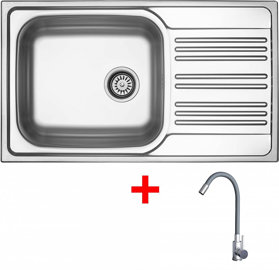 Sinks STAR 860 XXL + ELASTA nerez/šedá