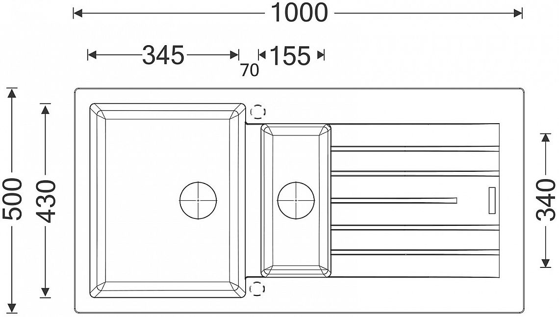 Sinks PERFECTO 1000.1 Sahara - Obrázek 3