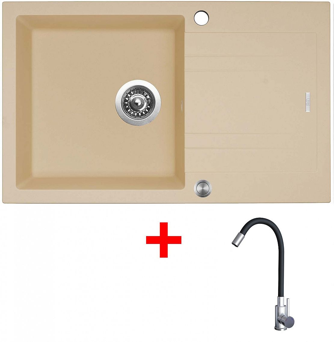 Sinks LINEA 780 XC Sahara + Elasta nerez/černá