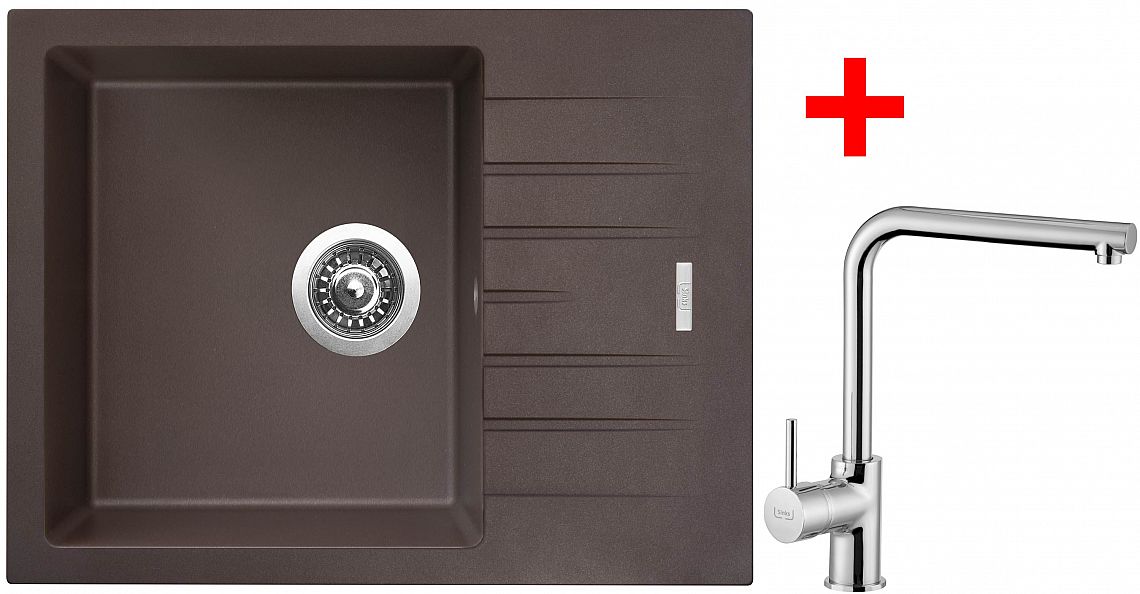 Sinks PERFECTO 650 Marone + ELKA lesklá
